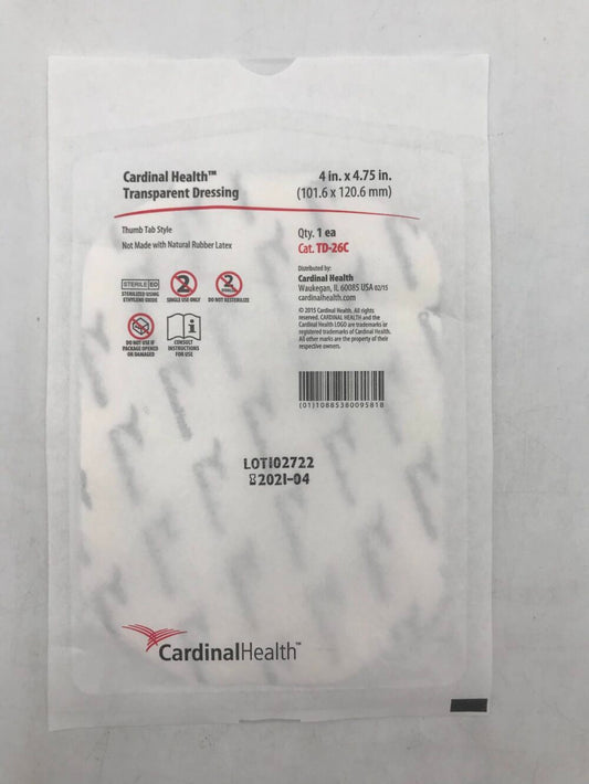 Cardinal Health Standard Frame Style Window Out Transparent Dressing, 4" x 4.75", Sterile, 50/bx, 4 bx/cs (Continental US Only)