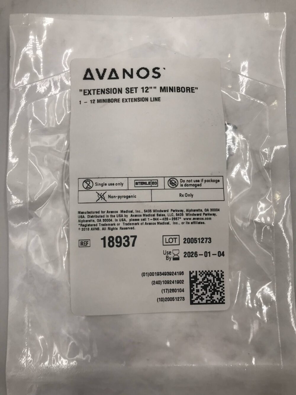 Extension Set, 12", .20mL, Sterile, 25/cs (US Only) (Authorized Distributor Sub-Agreement Required  - See Manufacturer Details Page)