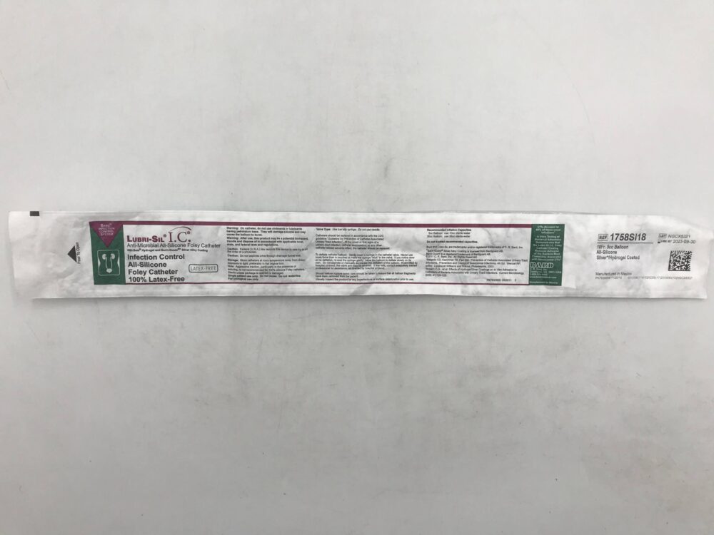 Foley Catheter, All Silicone, 2-Way, 5cc, 18FR, 12/cs (US Only)