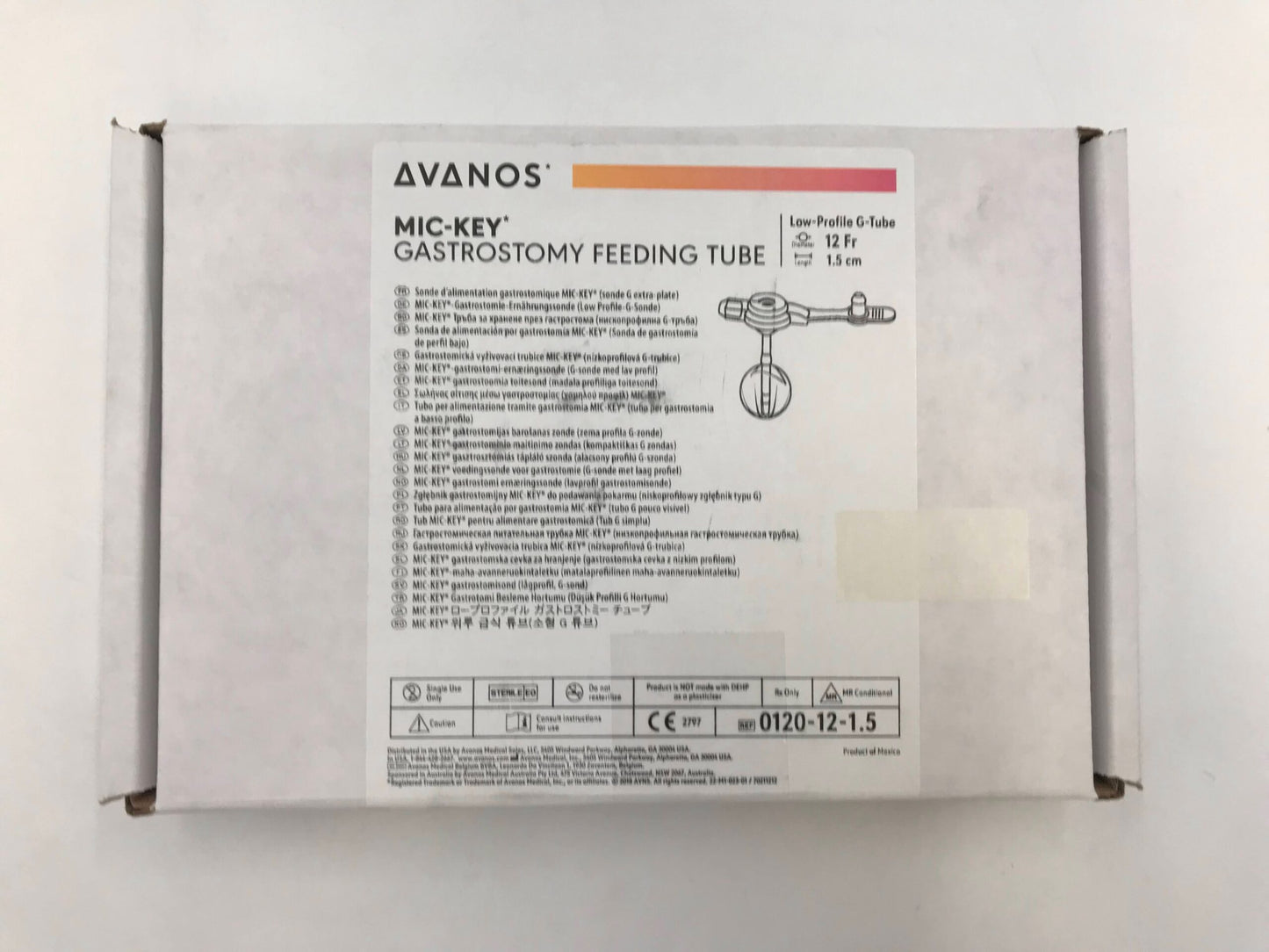 Gastrostomy Tube, 12FR, 1.5cm Stoma Length, 5mL Balloon (US Only) (Authorized Distributor Sub-Agreement Required  - See Manufacturer Details Page)