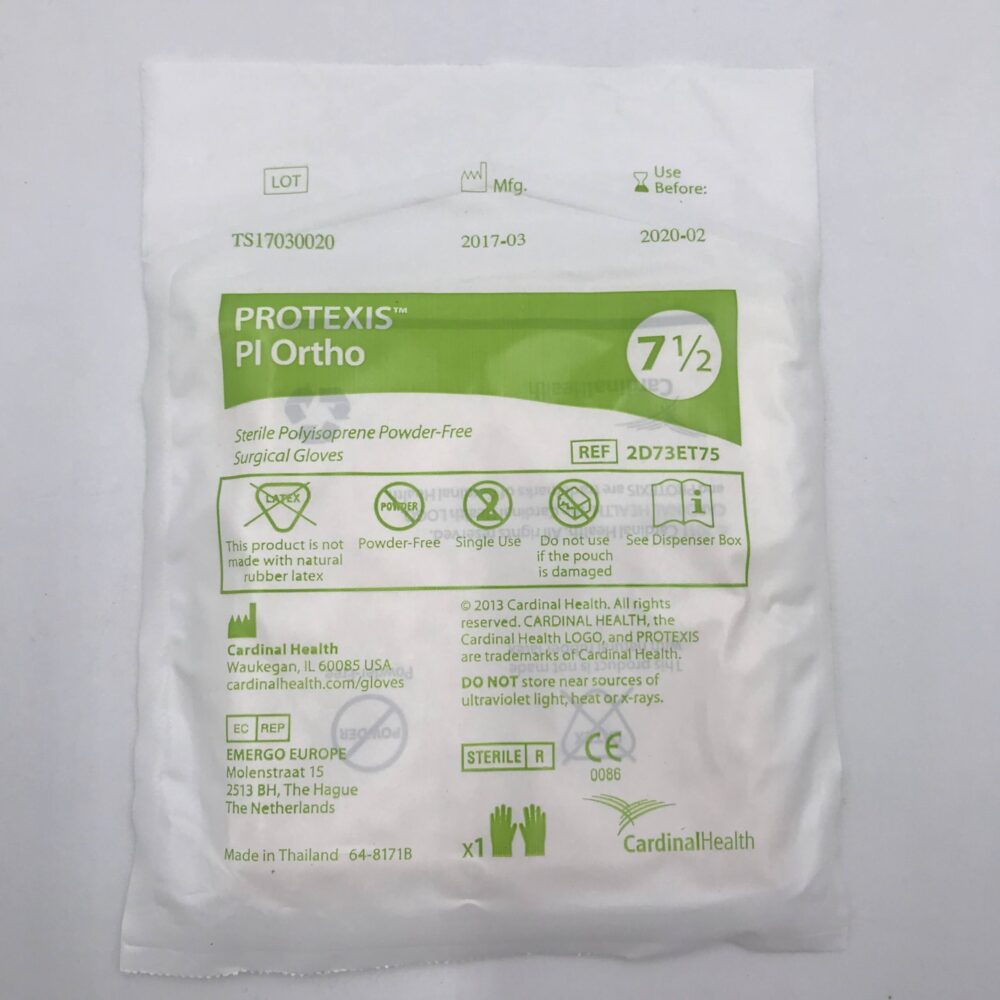 Glove, Ortho Surgical, Powder-Free (PF), Latex-Free (LF), Polyisoprene, Size 7.5, 40 pr/bx, 4 bx/cs (Continental US Only)