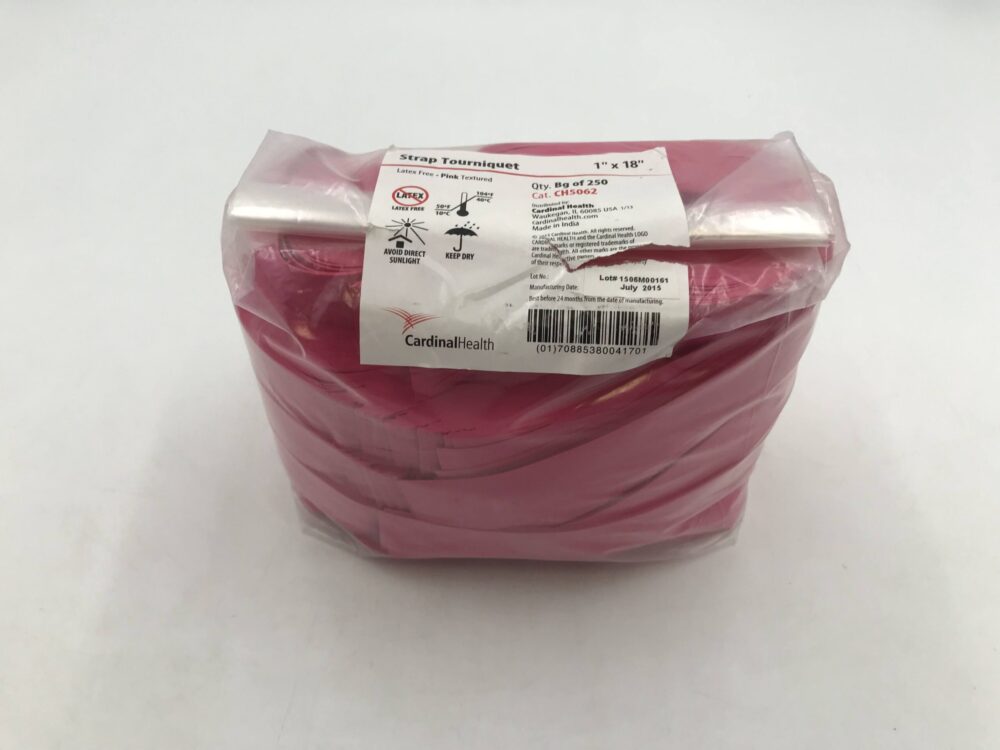 Tourniquet, Polyisoprene, Textured, 1" x 18", Pink, Latex-Free, Non-Sterile, 250/pk, 4 pk/cs (Continental US Only)