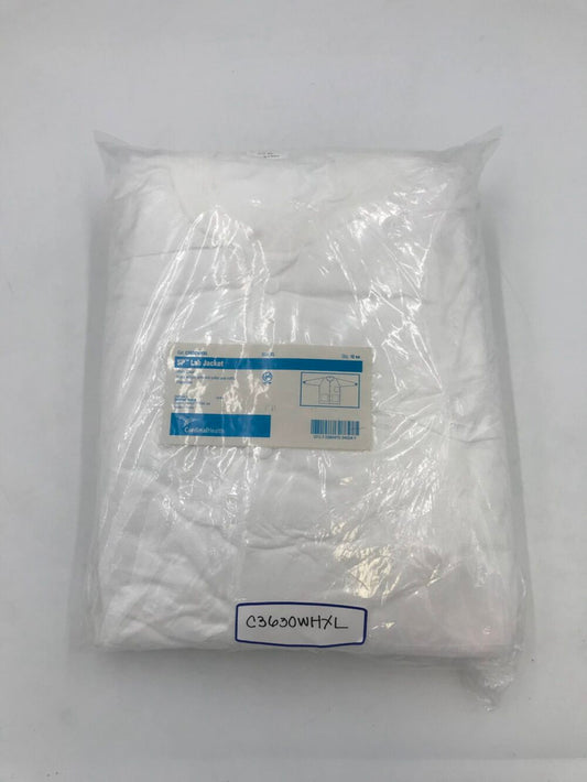Lab Jacket, SMS, Disposable, Knit Collar, Snap Front, Pockets, X-Large, White, 10/pk, 10 pk/cs (Continental US Only)