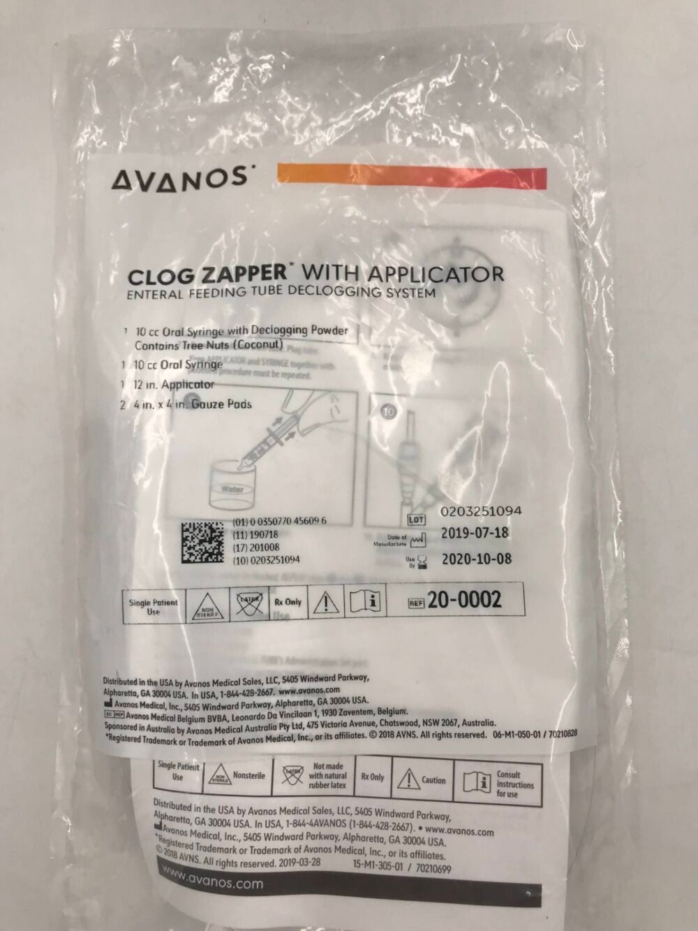 CLOG ZAPPER Enteral Feeding Tube Declogging System, 10/cs