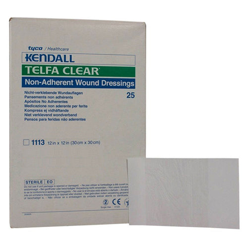 Clear Wound Dressing, Non-Adherent,  Convenient Pre-Cut, Sterile, Permeable & Durable, 12" x 12", 50/cs (Continental US Only)