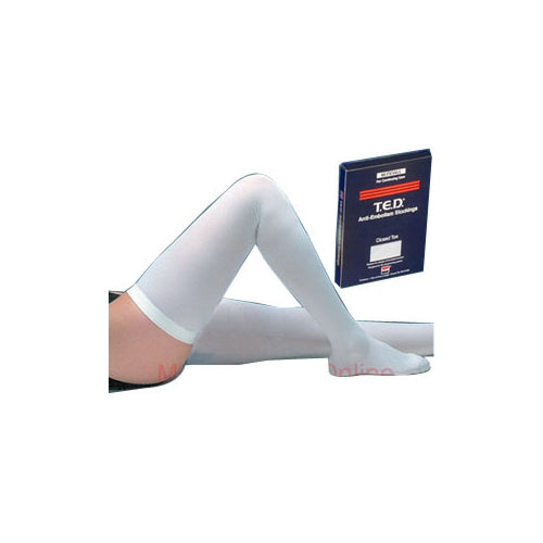 Thigh-Length Anti-Embolism Stocking, Large, Long, White, 6 pr/cs (Continental US Only)
