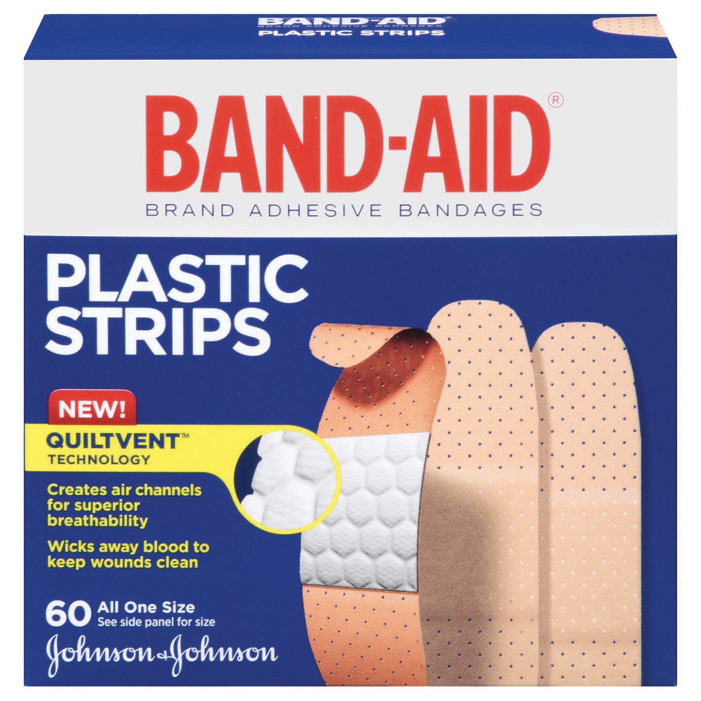 Plastic Adhesive Bandages, _" x 3", 60/bx, 24 bx/cs
