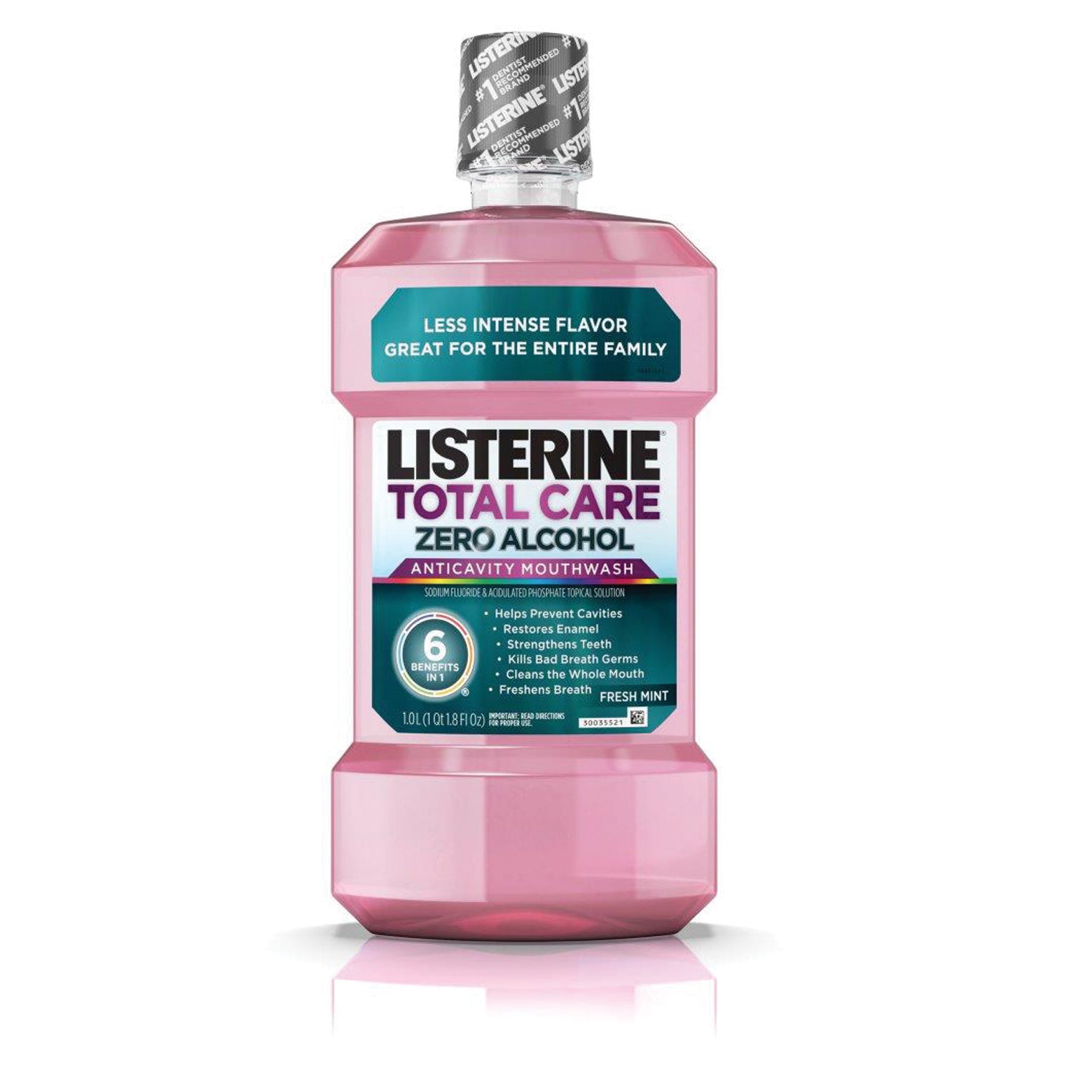 Listerine Total Care Zero Mouthwash, Alcohol Free, Fresh Mint, 1L, 6/cs (Continental US+HI Only) (Pricing Subject to Change without Prior Notification)