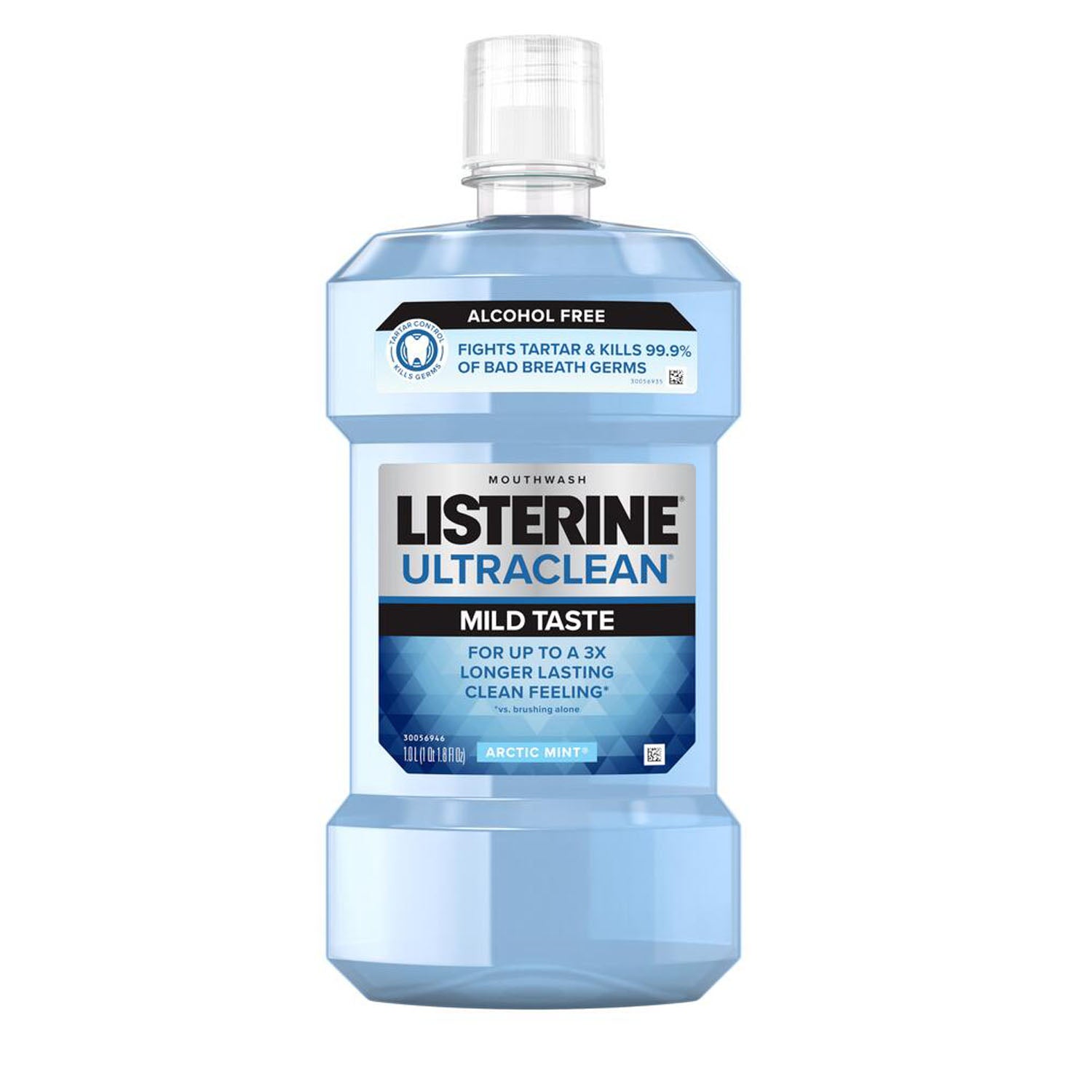 Listerine Ultra Clean Mouthwash, Zero Alcohol, Arctic Mint, 1L, 6/cs (Continental US+HI Only) (Pricing Subject to Change without Prior Notification)