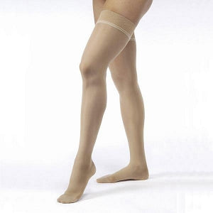 Compression Stocking, Thigh High, 20-30mmHG, Silicone Band, Small, Beige, Closed Toe (Continental US Only)