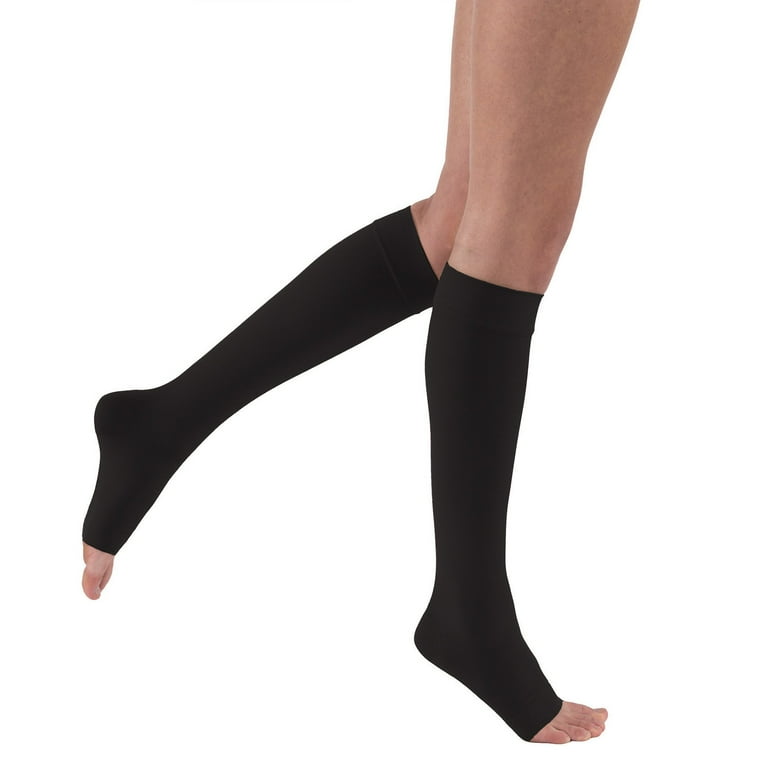 Compression Stocking, Knee Relief, 15-20mmhg, Open Toe, Small, Black, 1/pr (Continental US Only)