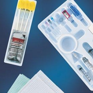 Nerve Block Tray Includes: Povidone Iodine _ oz, 18Gx1_", 25Gx1_", 27Gx1_" Needle, 22Gx3_" Quincke Point Needle, Prep Stick, 10cc Plastic Syringe, Lidocaine HCL Injection, USP 1% 5mL, 6" Minibore Extension Line with Rotator, Gauze Pads 4"x4", Needle Stock Pad, Utility Drape 25"x15" with Tape, 30"x30" CSR Wrap, 19Gx1_" Filter Needle (Rx), 10/cs (Item is Non-Returnable) (US Only) (Authorized Distributor Sub-Agreement Required - See Manufacturer Details Page)