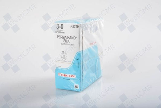 Suture, Taper Point, Size 3-0, 24", Black Braided, Needle RB-1 RB-1, _ Circle, 3 dz/bx (Continental US Only)