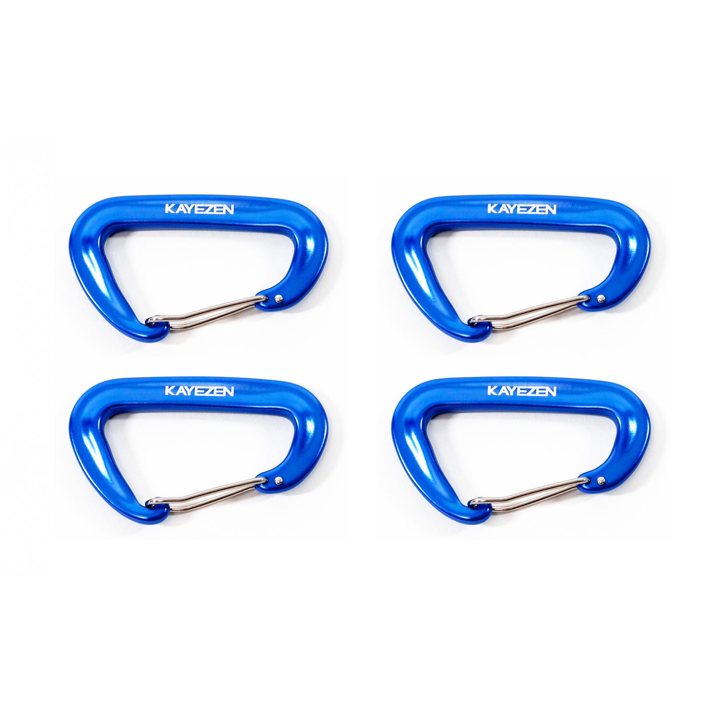 Kayezen VECTOR Carabiner, 4/pk 3"L x 2"W, Blue Metal
