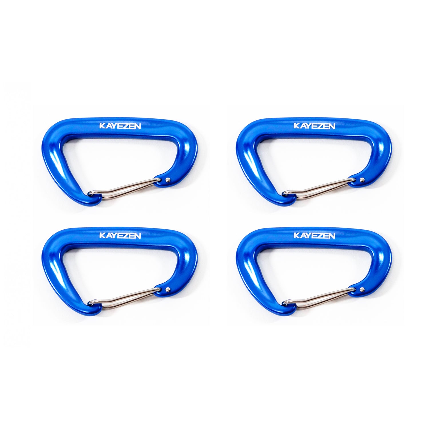 Kayezen VECTOR Carabiner, 4/pk 3"L x 2"W, Blue Metal