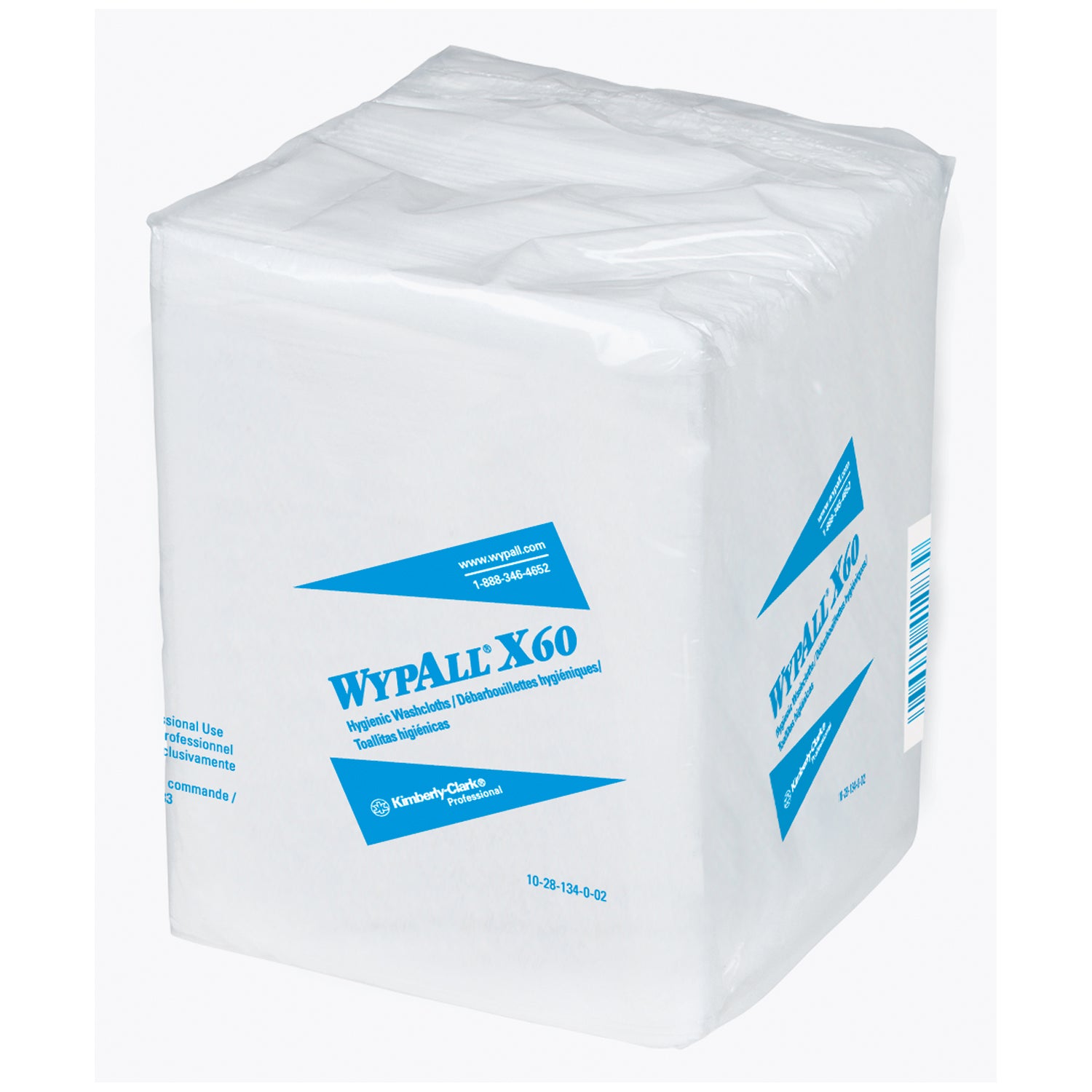 WYPALL X60 Hygienic Washcloth, 12.5" X 10", Hydroknit, 70 sheets/bx, 8 bx/cs (98 cs/plt) (Products cannot be sold on Amazon.com or any other 3rd party site) (US Only)