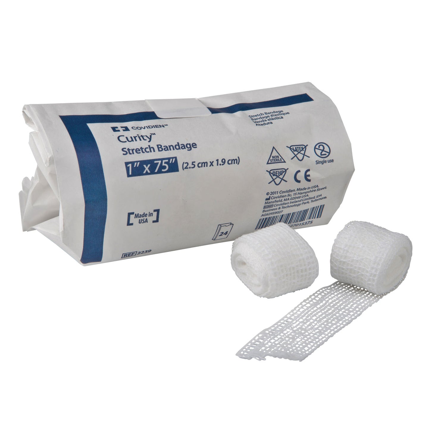 Stretch Bandage, Non-Sterile, Bulk, Stretched, 3" x 75", 12/bx, 8 bx/cs (Continental US Only)