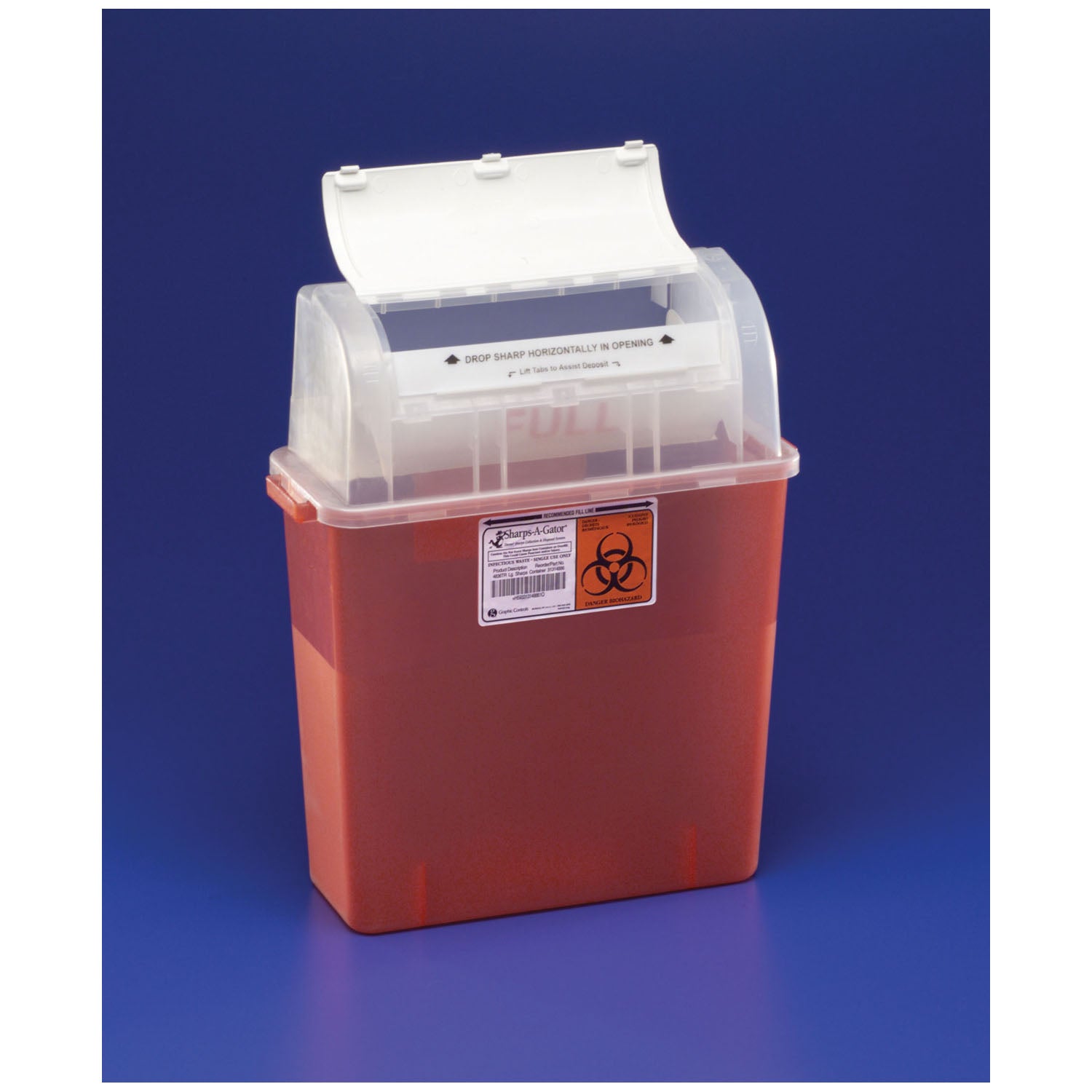 Sharps Container, 3 Gal, Translucent Red, 20_"H x 6"D x 14"W, 12/cs (Continental US Only)