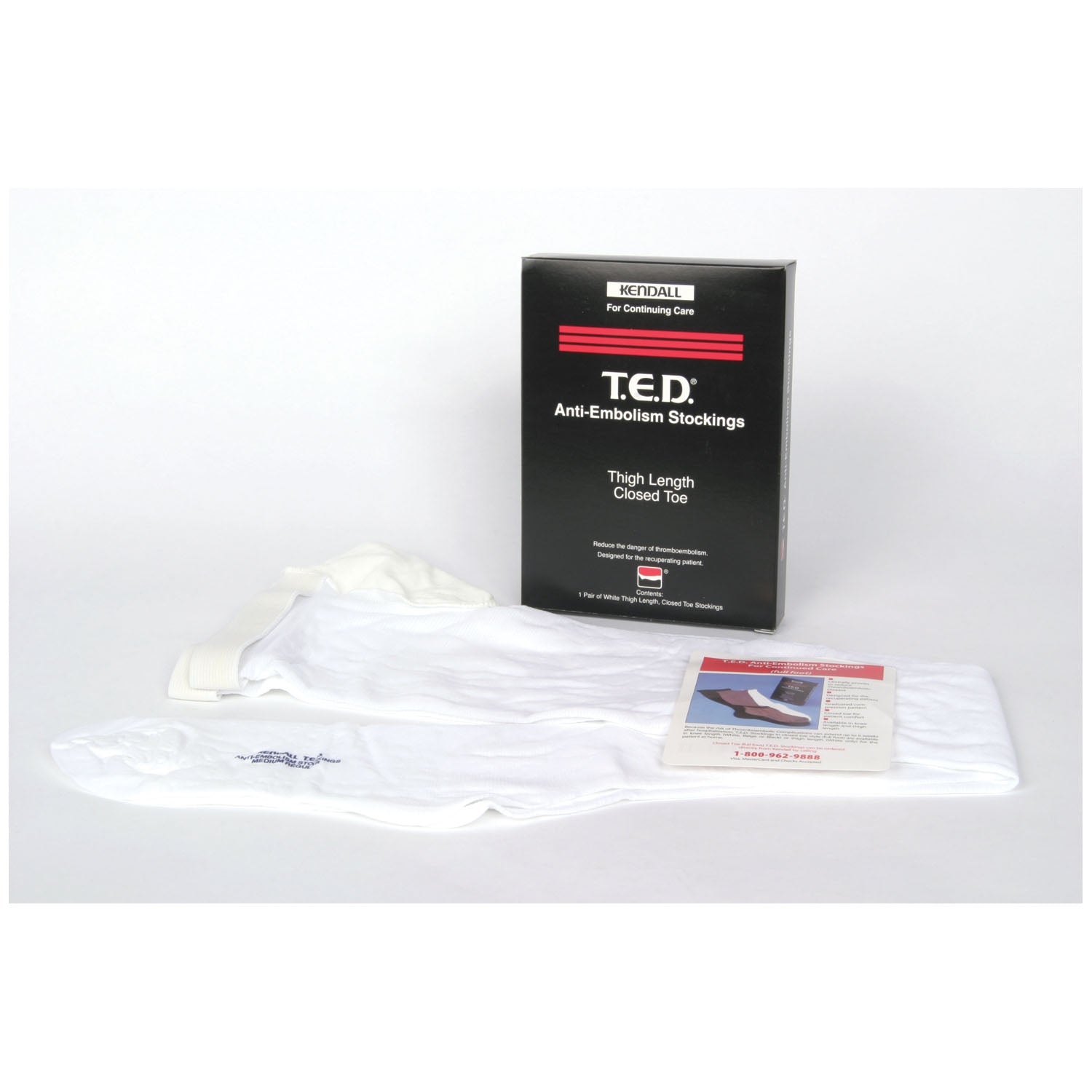 Thigh-Length Anti-Embolism Stocking, Medium, Regular, White, 6 pr/cs (Continental US Only)