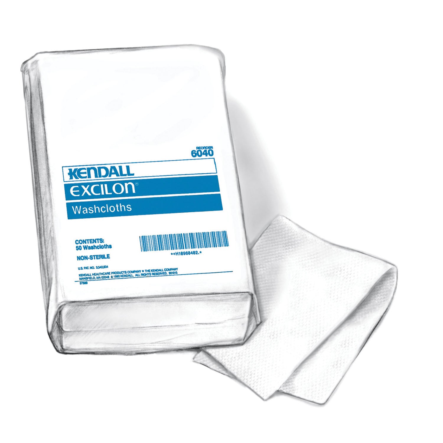 Washcloth, Novonette Finish, White, 10" x 13", 50/bg, 12 bg/cs