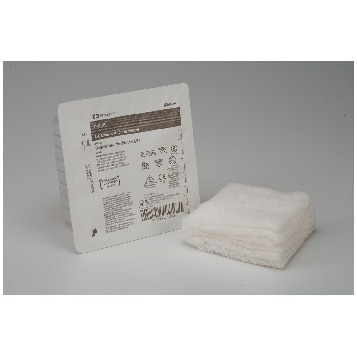 Sponges, 6" x 6_", Medium, Sterile 5s in Soft Pouch Package, 50/tray, 12 tray/cs (Continental US Only)