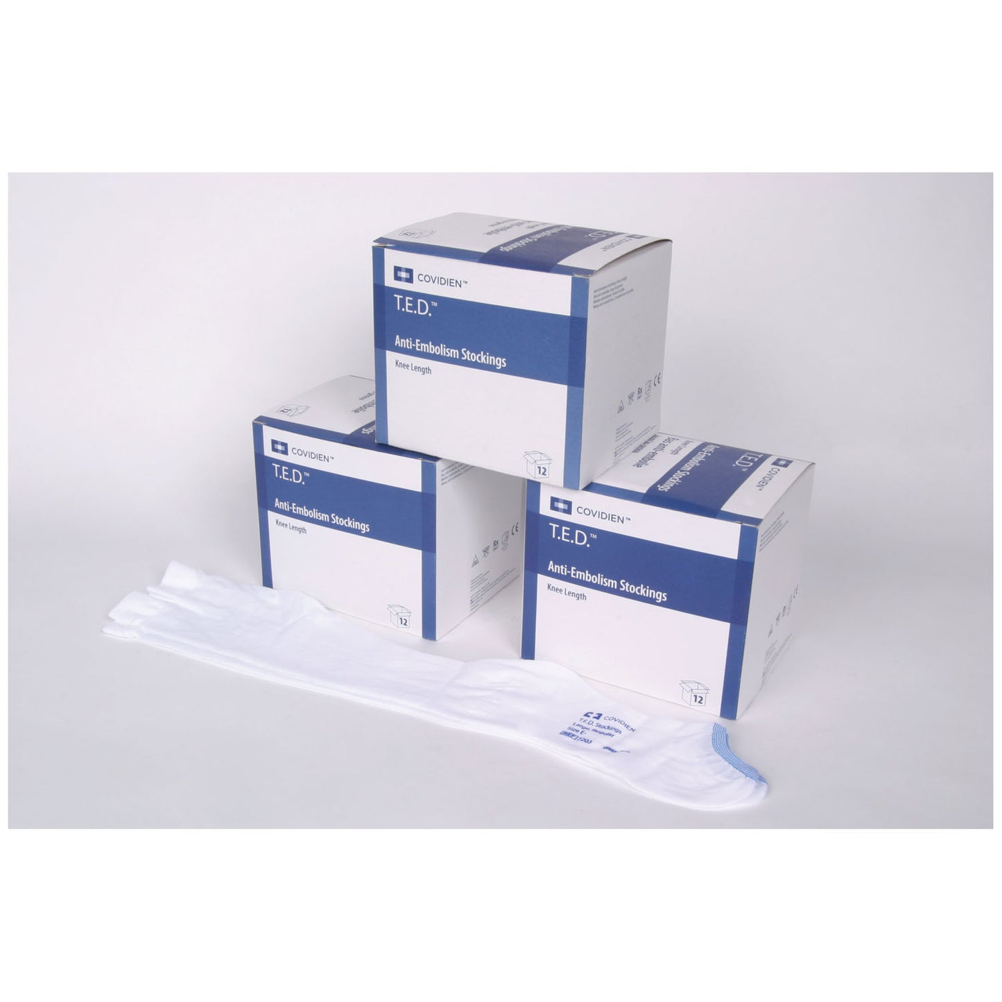 Knee-Length Anti-Embolism Stocking, Medium, Regular Length, White, 12 pr/ctn (Continental US Only)