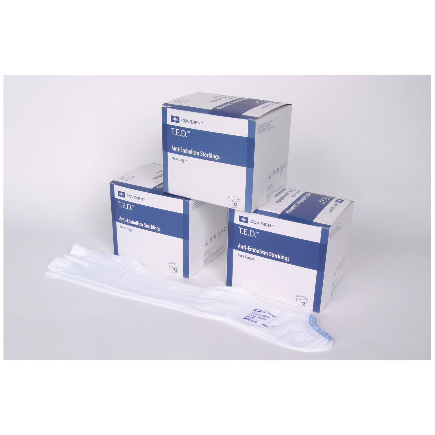 Knee-Length Anti-Embolism Stocking, Medium, Regular Length, White, 12 pr/ctn (Continental US Only)
