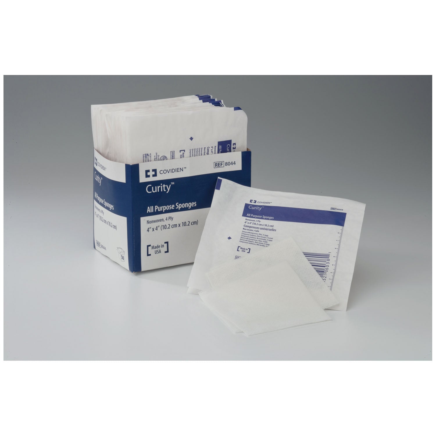 Non-Woven All-Purpose Sponges, Sterile 10s in Soft Pouch, 4" x 4", 4-Ply, 10/pk, 10pk/tray, 16 tray/cs (Continental US Only)