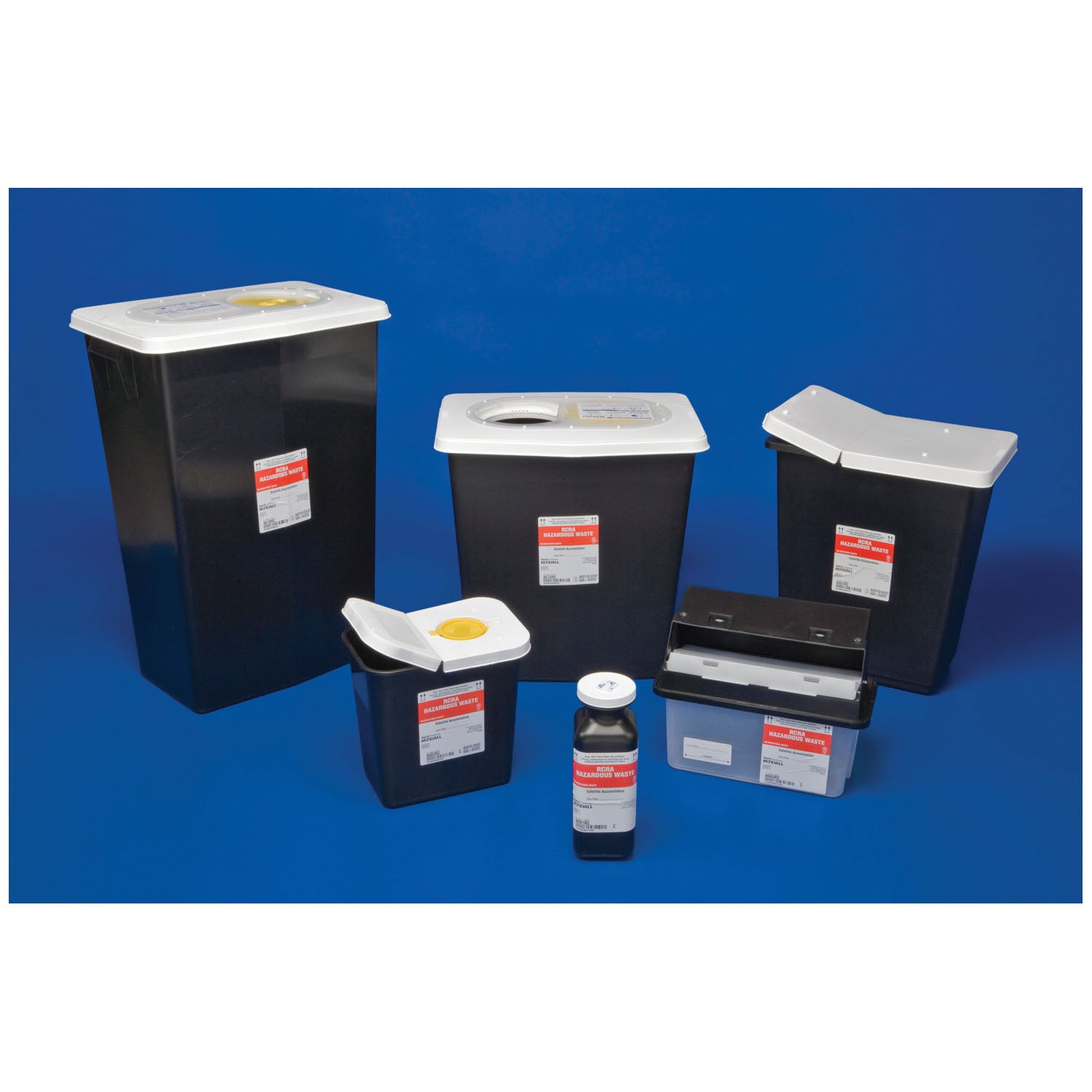 Hazardous Waste Container, Slide Lid, Black, 12 Gal, 10/cs (Continental US Only)