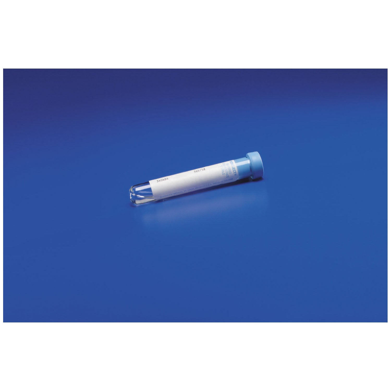 Standard Blood Collection Tube, Buffered Sodium Citrate 0.5mL 3.8% Solution, 13mm x 75mm, 4.5mL, Silicone Coated Blue Stopper, 1000/cs