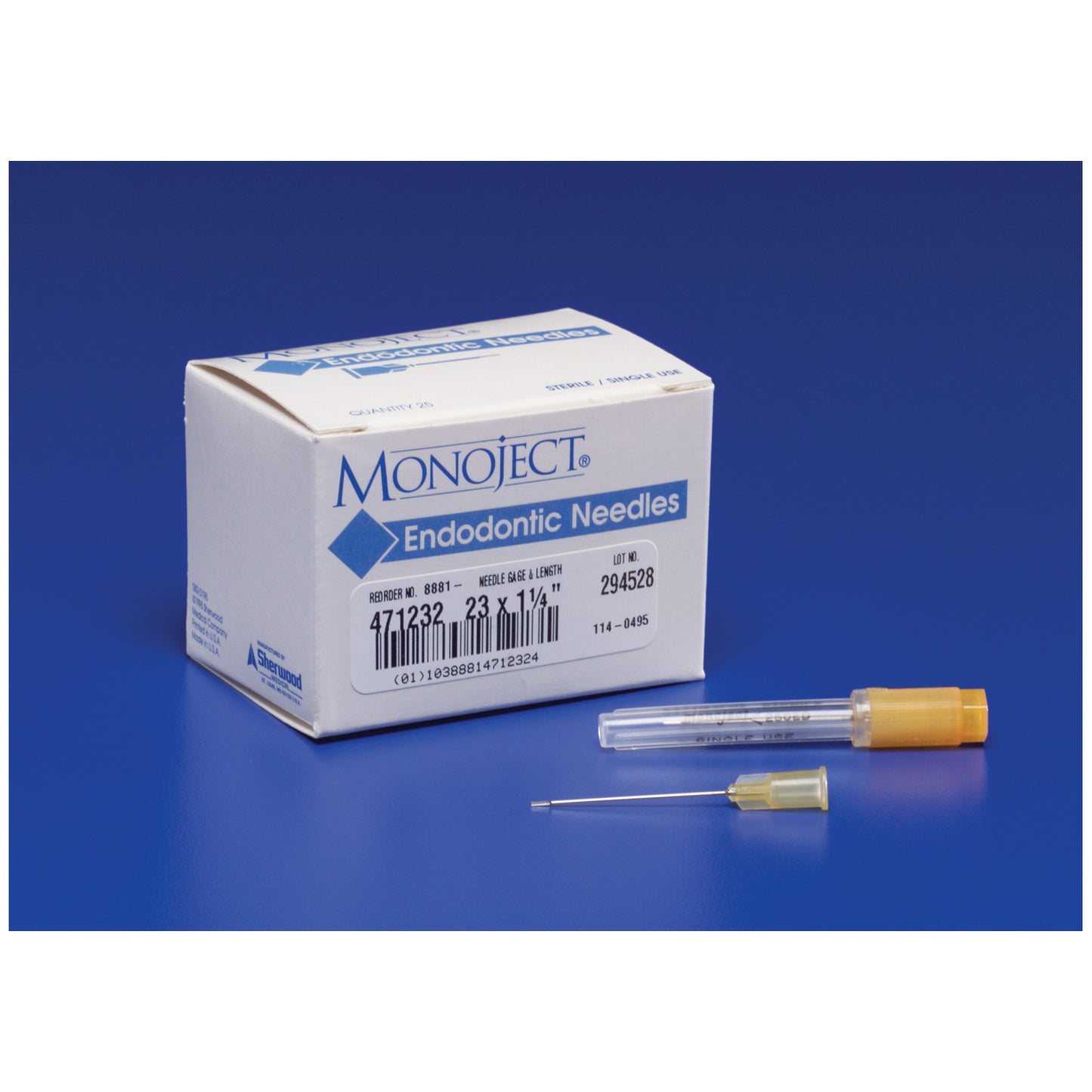 Endodontic Irrigation Needle, 23G, x 1_ (31.7mm), Orange, Sterile, 25/bx, 4 bx/cs (Continental US Only)