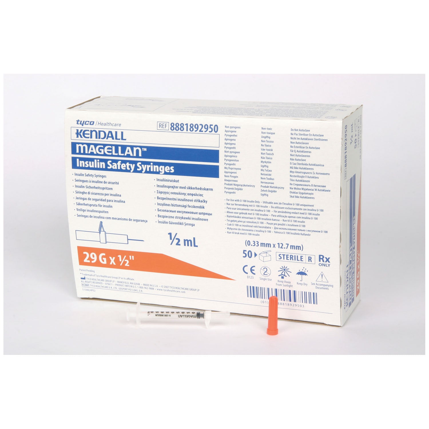 Insulin Safety Syringe, _mL, 29G x _", 50/bx, 10 bx/cs (Continental US Only)