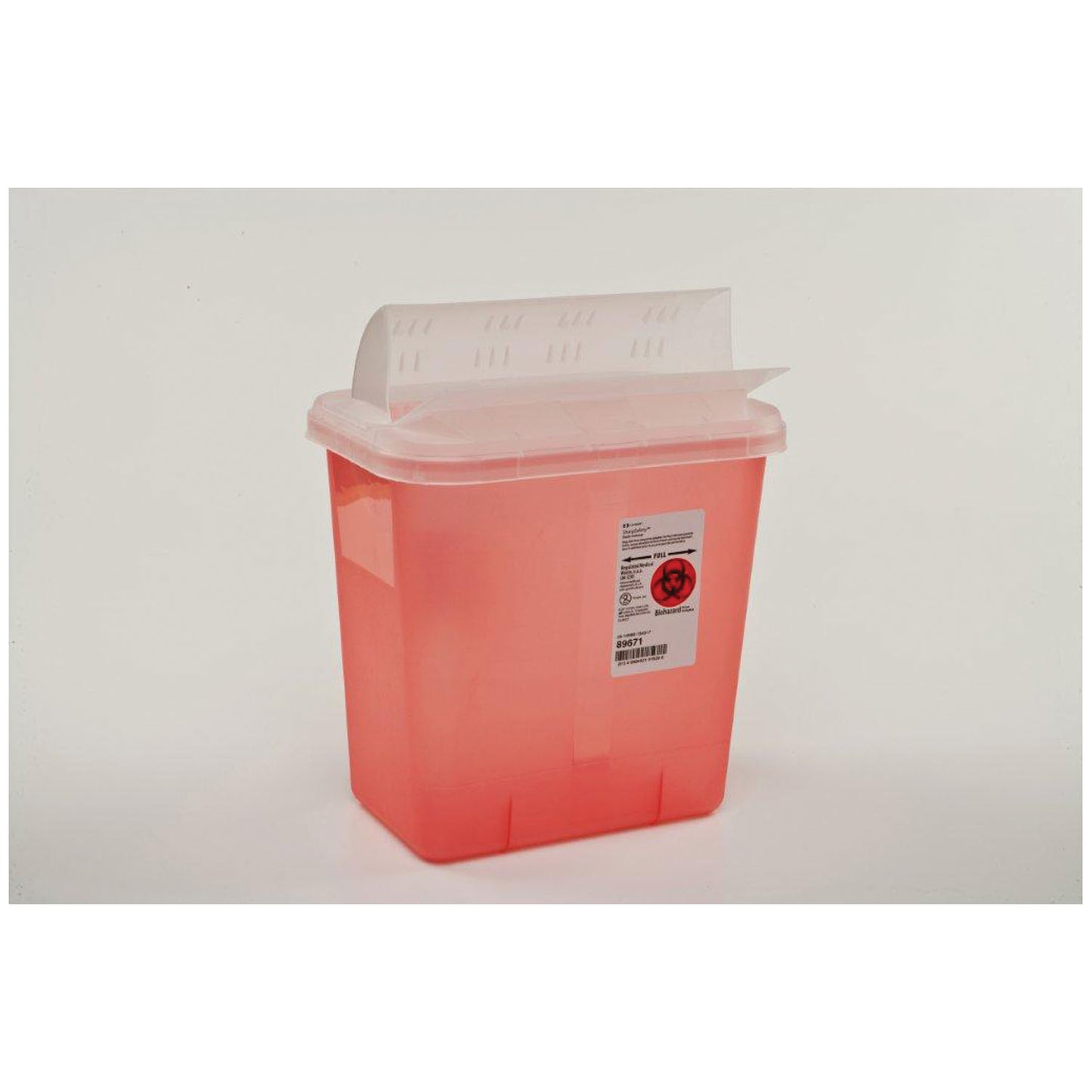 Sharps Container, 2 Gal, Lid, Red, 12_"H x 7_"D x 10_"W, 20/cs (Continental US Only)