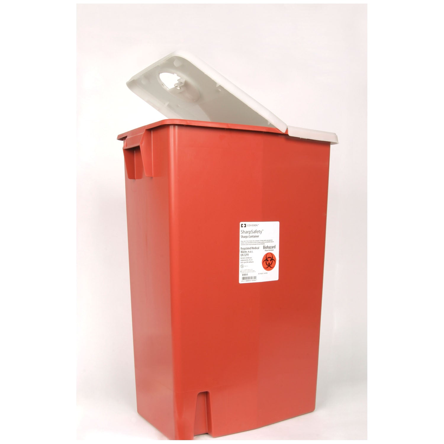 Container, 18 Gal Red, Hinged Lid, 5/cs (Continental US Only)