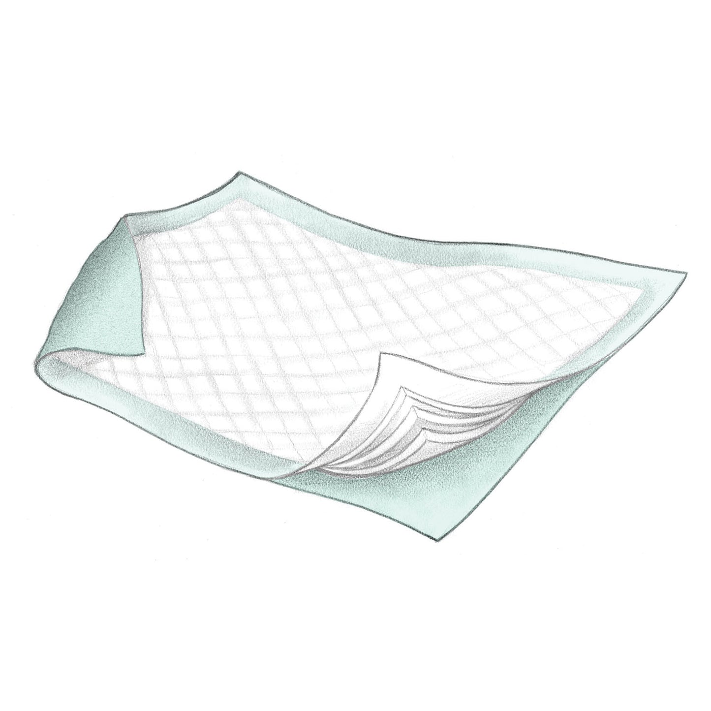 Underpad, 30" x 30", Fluff/ Polymer, Green, 10/bg, 10 bg/cs (Continental US Only)