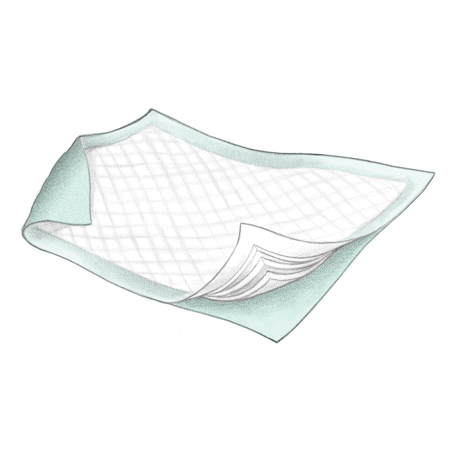 Underpad, 30" x 36", Fluff/ Polymer, Green, 10/bg, 5 bg/cs (Continental US Only)