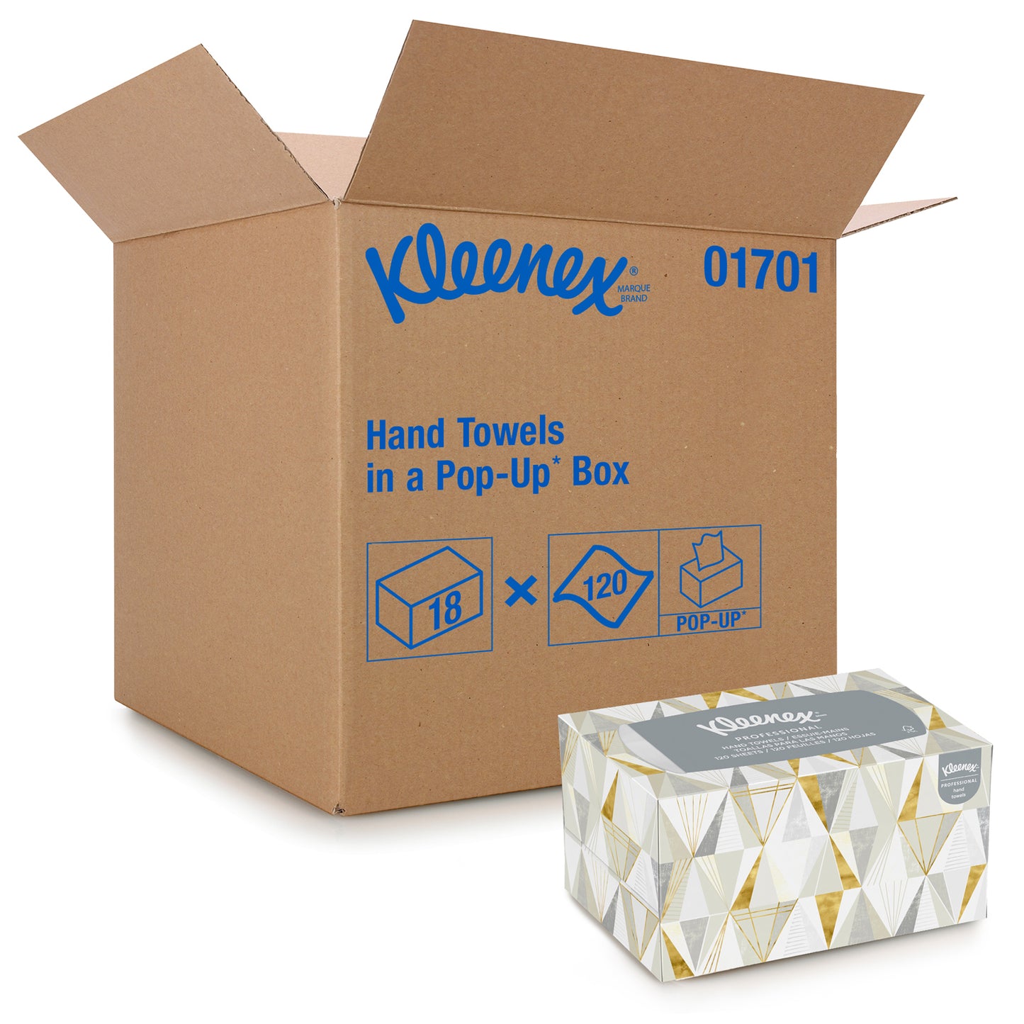 Hand Towel, Pop-Up Box, White, 1-Ply, 9" x 10_", 120 Sheet/bx, 18 bx/cs (42 cs/plt) (Products cannot be sold on Amazon.com or any other 3rd party site) (US Only)
