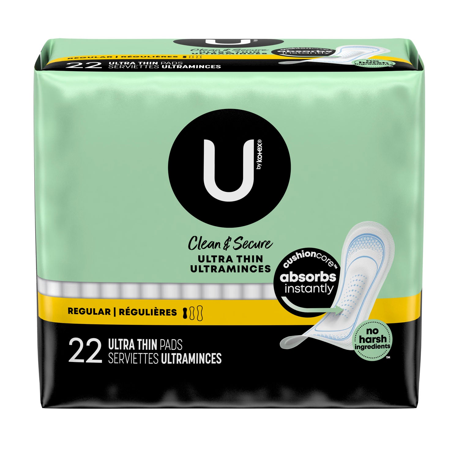 Kotex Ultra Thin Maxi Pads, 22/pk, 8 pk/cs