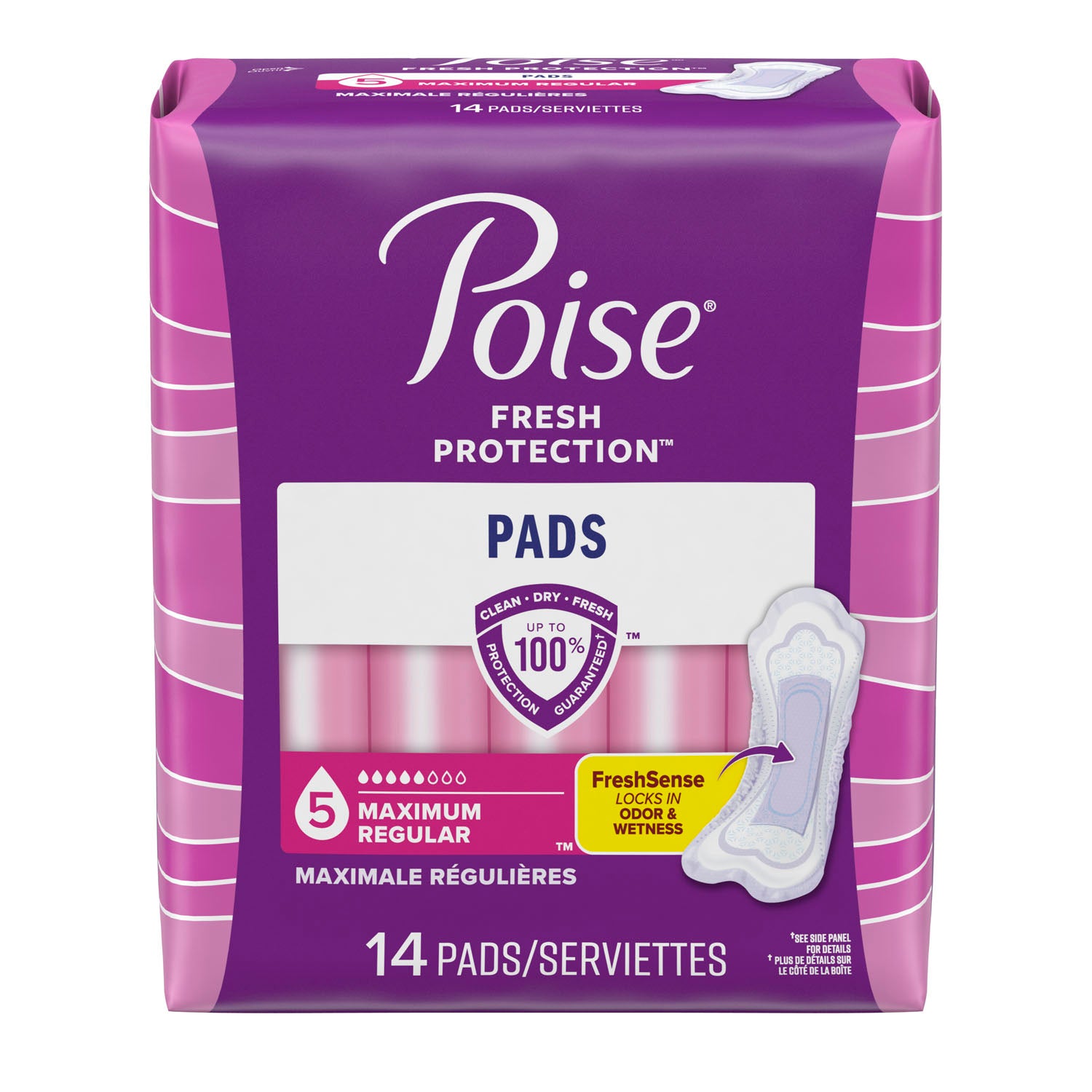 Poise Pads, Ultra Plus, Side Shields, 14/pk, 6 pk/cs (84 cs/plt)