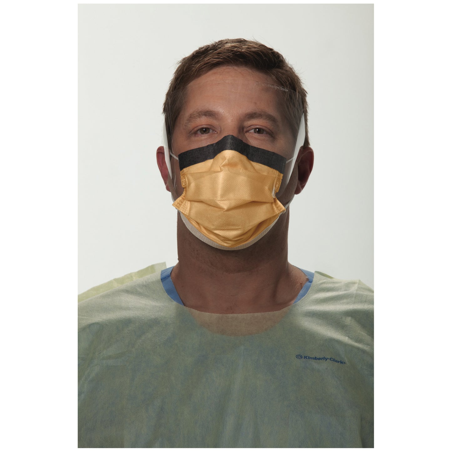 Procedure Mask, Wraparound Visor, Fog-Free, Earloop, Orange, 25/bx, 4 bx/cs (US Only)