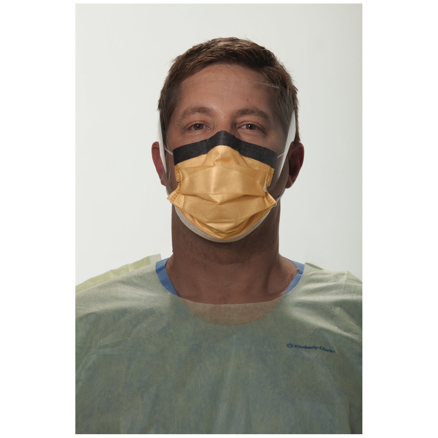 Procedure Mask, Wraparound Visor, Fog-Free, Earloop, Orange, 25/bx, 4 bx/cs (US Only)