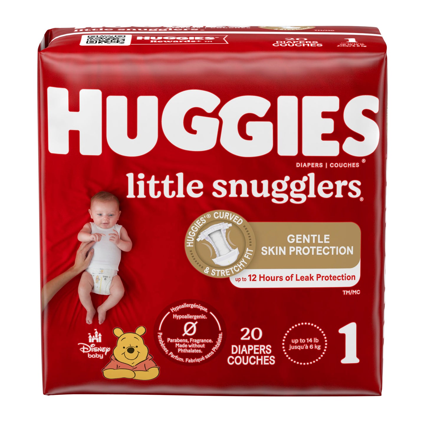 Little Snugglers, Size 1, 20/pk, 12 pk/cs