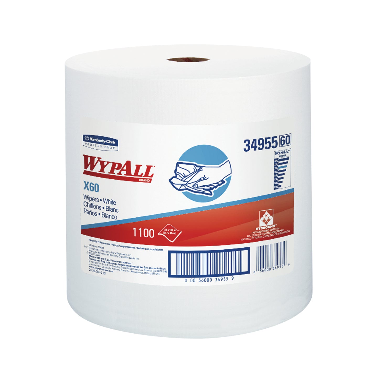 WYPALL X60 Jumbo Roll, 13.4" x 12_", White, 1100 wipers/rl (Products cannot be sold on Amazon.com or any other 3rd party site) (US Only)