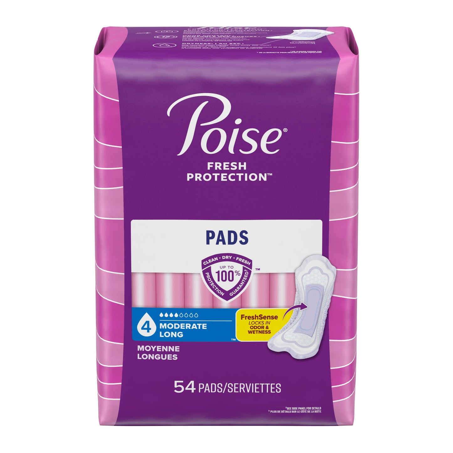 Poise Pads, Moderate, Long, 60/pk, 2 pk/cs