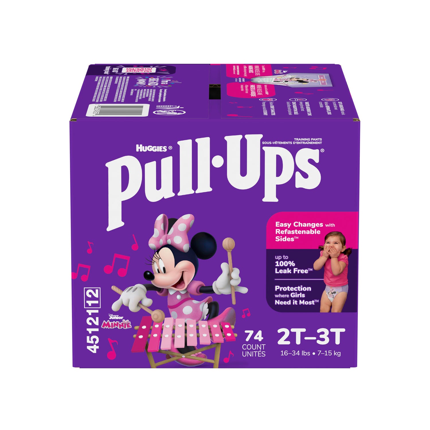 Training Pants, 2T-3T, Girls Giga Pack, 74/pk, 1 pk/cs