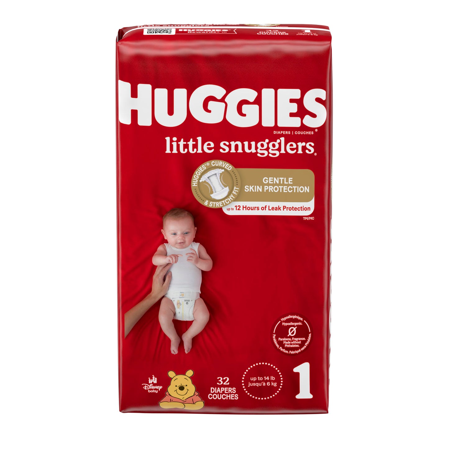 Little Snugglers, Size 1, Jumbo Pack, 32/pk, 4 pk/cs