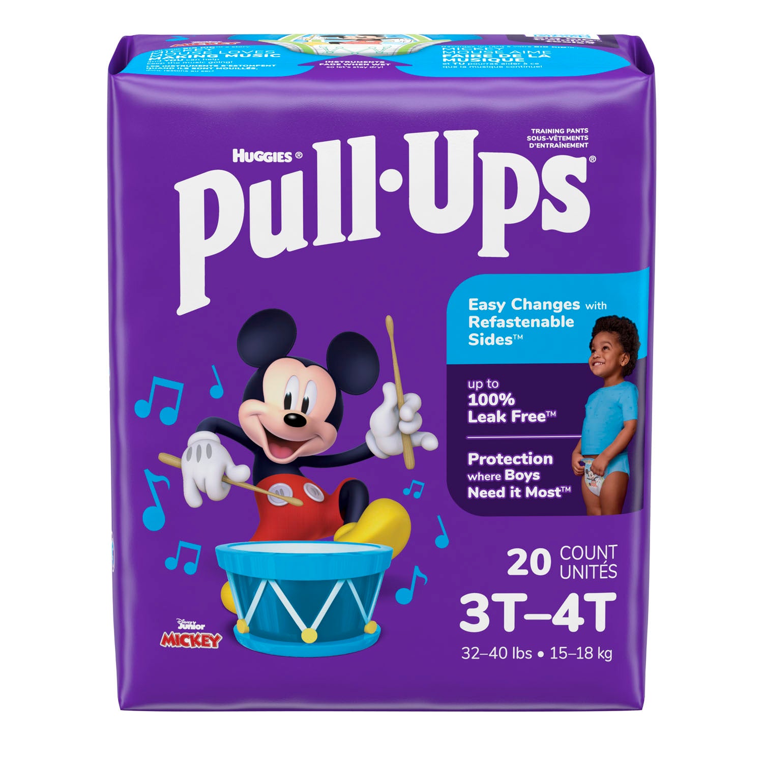 Training Pants, 3T-4T, Boys Jumbo Pack, 20/pk, 4 pk/cs