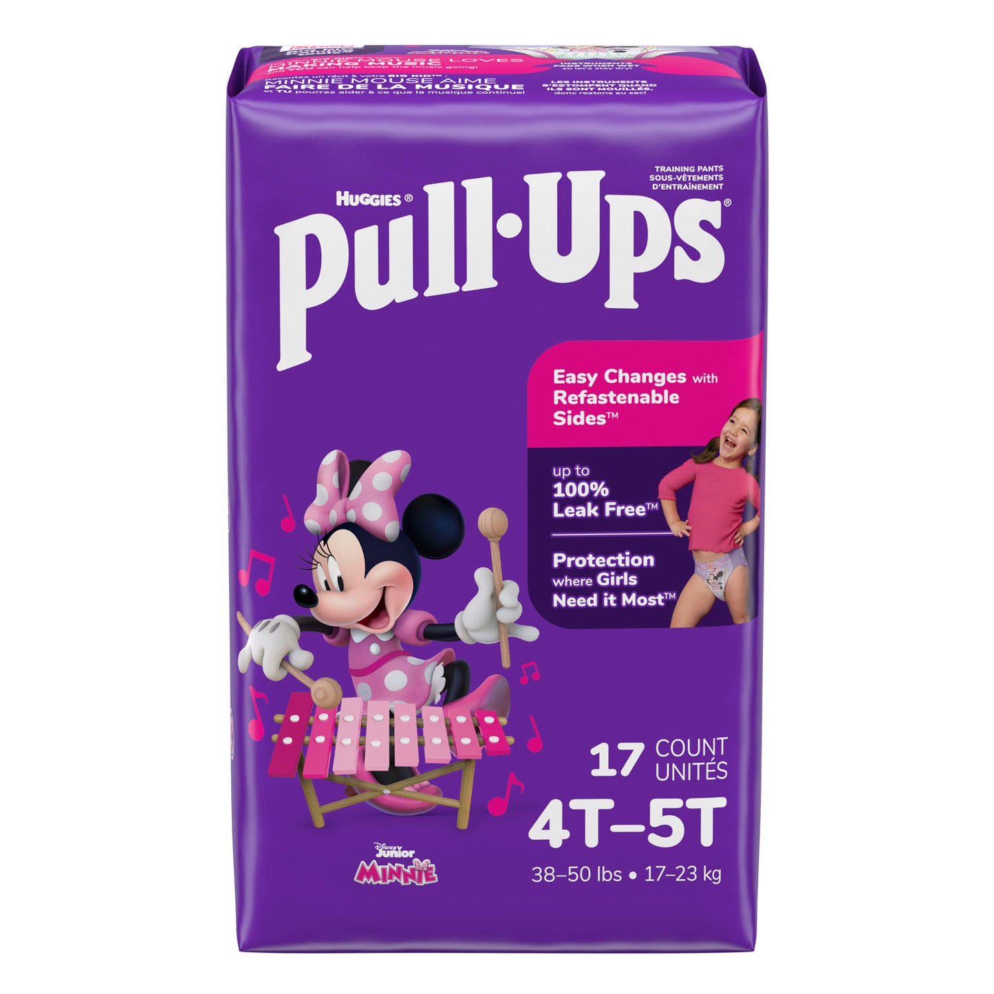 Training Pants, 4T-5T, Girls Jumbo Pack, 17/pk, 4 pk/cs