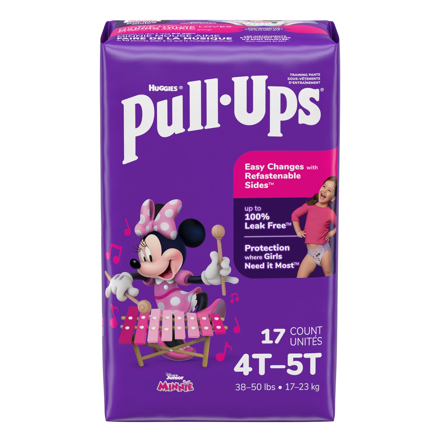 Training Pants, 4T-5T, Girls Jumbo Pack, 17/pk, 4 pk/cs