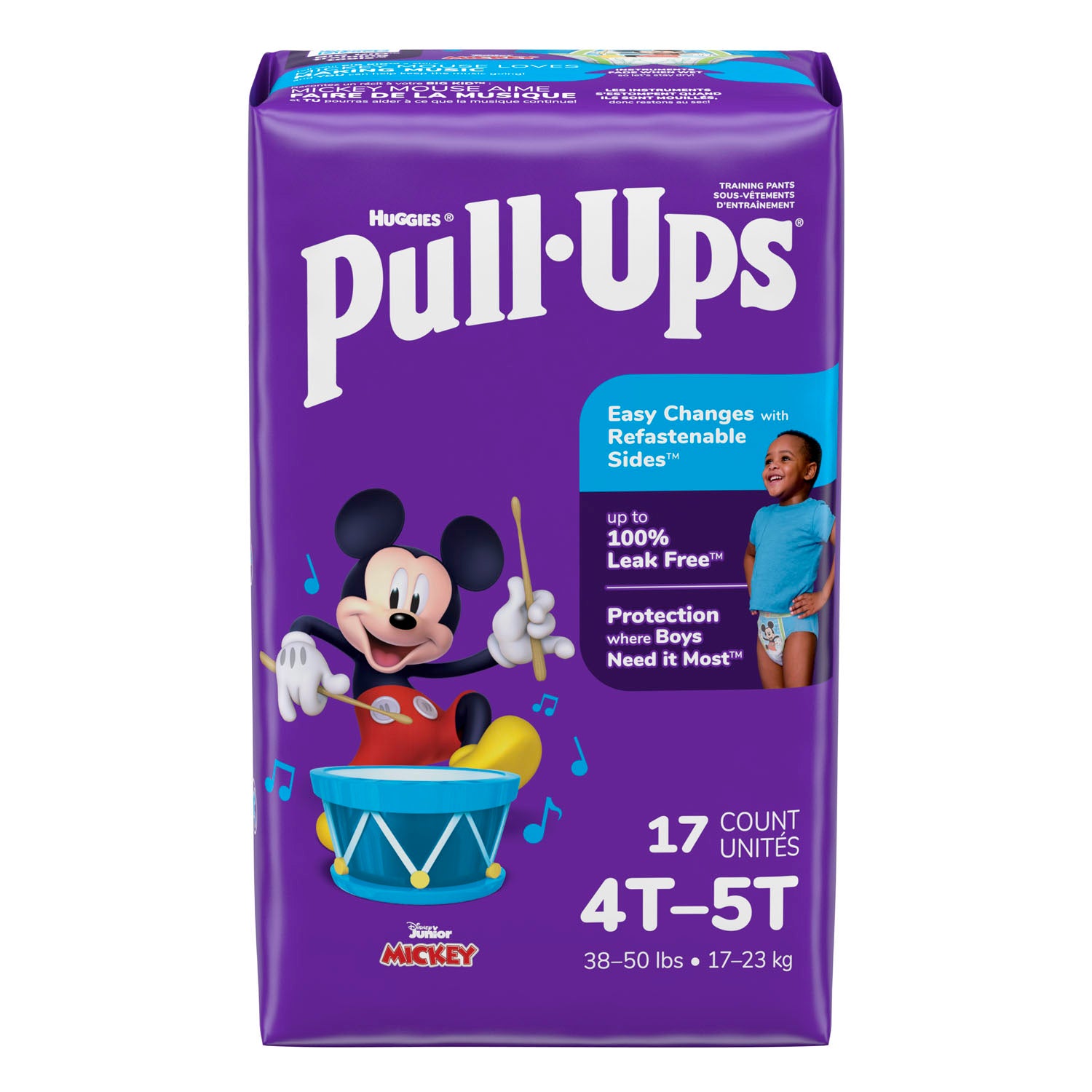 Training Pants, 4T-5T, Boys Jumbo Pack, 17/pk, 4 pk/cs